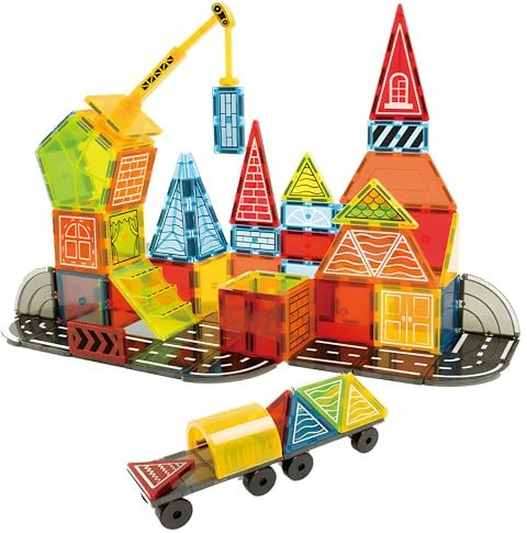 Olvy Montessori - 42 mattoncini magnetici per bambini - giocattolo da costruzione magnetico a partire dai 3 anni - Smart Playground - set di magneti per bambini (costruttore)