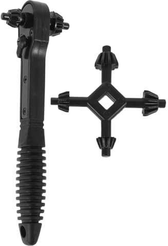 Anneome 2-in-1 Ratchet Chuck Key Wrench Set 4-in-1 Drill Chuck Key Self-Tightening Spanner for Hand Drill Black 12.5mm