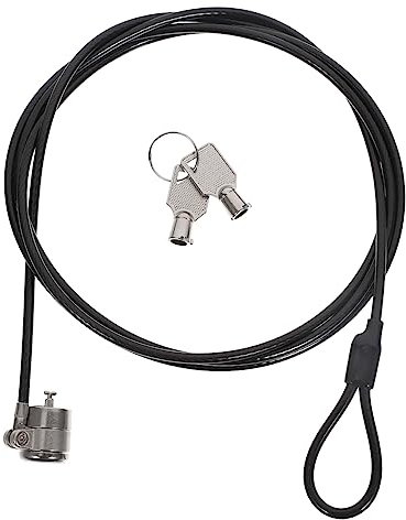 CIYODO Candado Cable para Portátil Antirrobo Llave, Bloqueo De Computadora De 1,8 M, Cable De Acero Reforzado, Accesorio De Seguridad para Uso Doméstico y Oficina, Color Negro