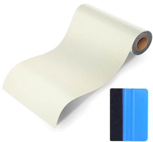 Pelle Adesiva per Riparazioni Autoadesivo, 30x137cm Patch di Riparazione in Pelle, Toppe Autoadesive, Toppa Adesiva per Tessuti, per Divano, Sedile Auto, Mobili, Tappezzeria, Beige