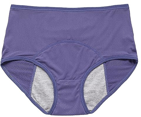 Ropa Interior de Algodón para el Periodo Menstrual de Niñas Adolescentes Bragas Absorbentes para Periodo Mentruación Calzones Menstruales Protectores Absorbente Antifugas y Antiodor (Navy, L)