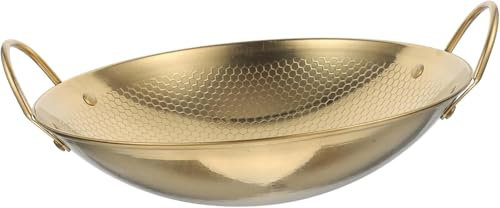 Sartén Wok asiática, Olla China para cocinar, Utensilios de Cocina, ollas pequeñas para cocinar, Olla Redonda de Metal, Olla arrocera Individual de Acero Inoxidable, inducción, dor