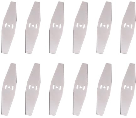 KLINNA 12 Stück Rasentrimmer Ersatzklingen aus Metall,Langlebiges Trimmer Messer Zubehör, Rasenmäher Zubehör Metallmesser Set für Rasenschneiden Rasenpflege Auffahrt und Garten
