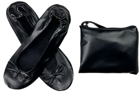 Ballerine portatili pieghevoli da donna Pantofole arrotolabili con suola morbida Slip OnComode scarpe basse da viaggio for matrimonio da viaggio con borsaScarpe basse pieghevoli da donna per ogni occa
