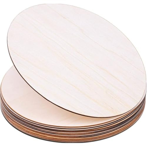 6 stycken diameter ca 20 cm runda träskivor, naturliga trästammskivor, obehandlade träplattor för pyssel, 2 mm tjocka bordsskivor underlägg brandmåleri upphängning,