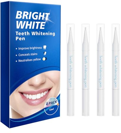 4 PCS Teeth Whitening Pen,Instant Tooth Whitener Removes Years of Stains,No Sensitivity Teeth Whitening Gel Essence, Effective Tooth Whitener Pen Kit for Dental Brightening,Reduce Yellowing