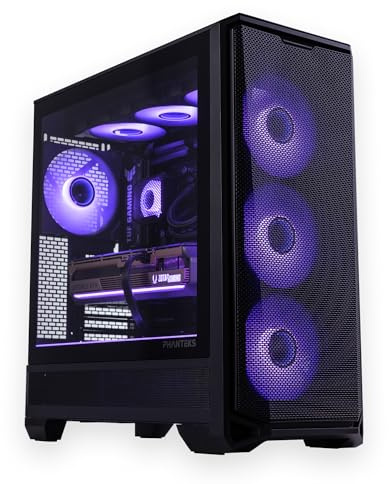 OVERCLOCKERS UK Refract Gaming Ultraviolet Pre-Built Gaming PC – AMD Ryzen 9 9800X3D CPU, RTX 5090 GPU, 32GB DDR5, 2TB NVMe SSD – 4K/8K Gaming – RGB Case – Phanteks Eclipse G400