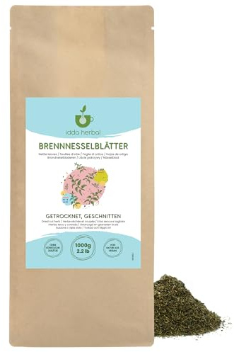 IDDA Herbal Ortiga Verde Infusión 1kg, Hojas de Ortiga Secas y Cortadas para Té, Urtica dioica