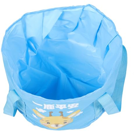JOINPAYA Bassin Pliable pour Bain de Pieds Portable Taille Moyenne Bleu Paquet de Rangement, Seau Imperméable Antifuée à Double Poignée pour Détente des Pieds en Voyage et Camping