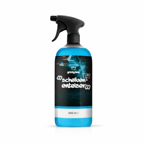 GrizzlyClean Scheibenenteiser Spray - Enteisungsspray für eine klare Sicht - Premium Frostschutzspray - Schonender Enteiserspray Auto - Scheiben Enteiser aus Deutschland - 500ml