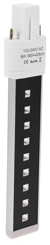 IMIKEYA Lampada di ricambio a LED UV per manicure 9 W, tubo di luce doppia, lampadina per asciugatura gel per unghie, luce nera a polimerizzazione rapida, strumento professionale per unghie