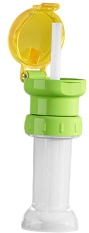 Oshhni Tappo di conversione per beccuccio per bottiglia d'acqua con cannuccia anti-rovesciamento, riutilizzabile, per viaggi, auto, picnic, per bambini, Verde Giallo