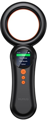 Chiplesegerät für Tiere Haustier ID Lesegerät RFID Mikrochip-Lesegerät mit 1.44 Inch LCD-Display 134,2 kHz 125 kHz, Liest Haustierchips in FDX-B (ISO11784/11785) und EMID-Mikrochips, 15 Ziffern