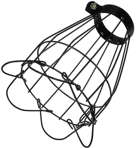 Toyvian Pantalla Negra Anti-escaldaduras de Hierro para Lámpara Calefactora Cubierta Protectora Fácil de Usar y Resistente de Terrario para Reptiles y Mascotas