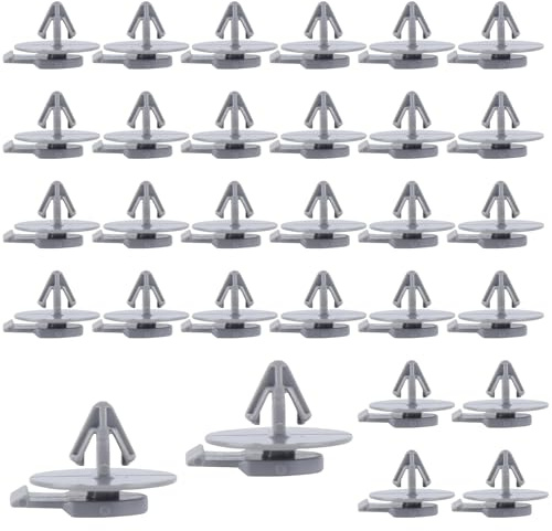MNYXIS 30 Pezzi Rivetti in Plastica per Auto Compatibili con R50 R52 R55 R56, Clip Fissaggio Auto per Modanature Laterali e Passaruota, Clip Plastica Carrozzeria Esterna Grigio