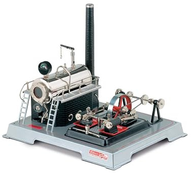 Wilesco Macchina a vapore in miniatura D 22, Argento, Classico, Unisex, 350x290x320 mm, per Appassionati di macchine a vapore o simili, Adulti