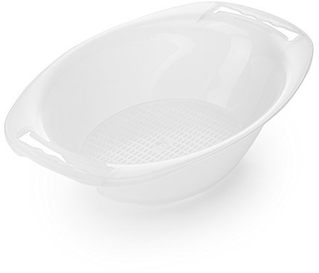 Recipiente recolector con colador para Mandolinas Börner Vital, V5 y V6 • Ensaladera para Cortador de Verdura • Bol para Cortadora de Verduras • Accesorios de Cocina • Color: Blanco
