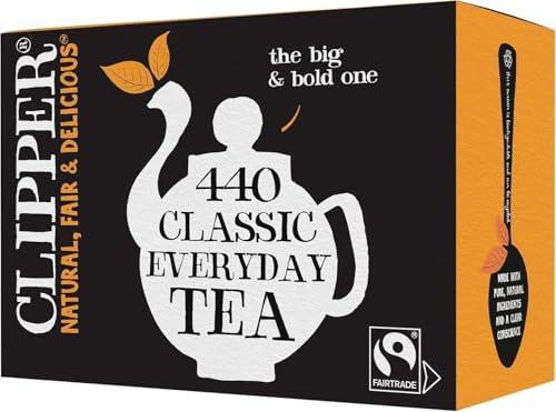 Clipper Classic Everyday One Cup Tea | Black Tea | Natural, Unbleached, Plant-Based Biodegradable & Non GM Teabags | Eco Conscious, All Natural & Fair Trade 440 Teabags