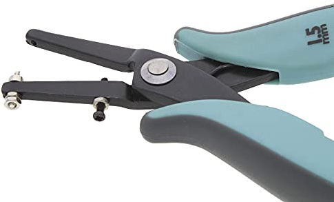 Beadsmith Metall-Lochzange mit Messschutz, 1,5 mm | Mit Messschutz, 1,5 mm Nietlochgröße im Blatt bis zu 22 Gauge