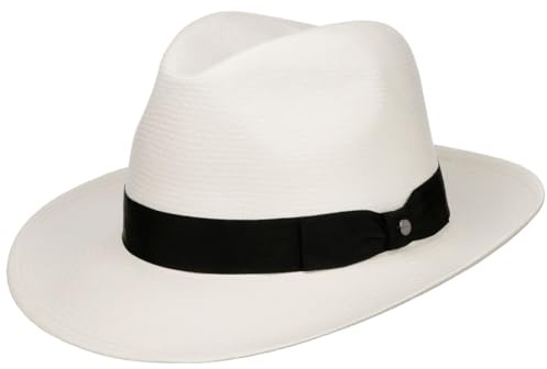 Stetson Philadelphia Panamastrohhut Naturfarbener Bogart-Stil Hut mit UV-Schutz Handgeflochten in Ecuador Herren Frühjahr Sommer