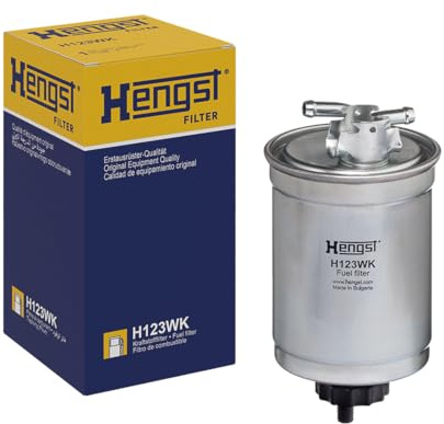 HENGST - Kraftstofffilter H123WK - Hochwertiger Kraftstoff-Leitungsfilter für KFZ - Entfernt Staub und Schmutz aus Otto- oder Dieselmotoren - Schützt das Einspritzsystem | Kompatibel mit: SEAT AROSA, CORDOBA, CORDOBA Vario, IBIZA II, INCA, TOLEDO I, SKODA FELICIA Cube Van, FELICIA I