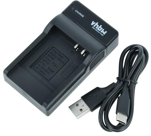 vhbw USB Ladegerät kompatibel mit Panasonic Lumix DMC-FX55, DMC-FX8, DMC-FX9, DMC-LX1, DMC-LX2, DMC-LX3 Kamera Camcorder/Akku - Ladeschale, Ladeanzeige