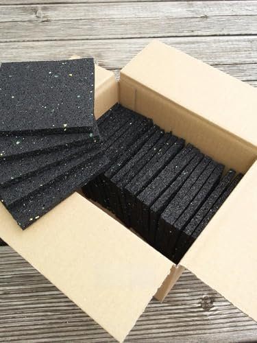 Terrassenpad Gummiunterlage Gummigranulatpad 100x100 mm (100x100x3 mm, 200 Stück)