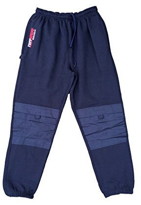TuffStuff Mens Polyester Cotton Jogging Pants Knee Pad Pockets Hammer Loop Draw Corded Adjustable Elasticated Waistband Concealed Zip Rear Pocket Comfort Work Trousers Warm