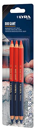 LYRA Duo Giant Buntstifte zweifarbig rot/blau Blister 3 Stk. /10 Blister | Buntstifte, sechskant, Mine 6,3mm, Durchmesser 10mm, Lagerbestand