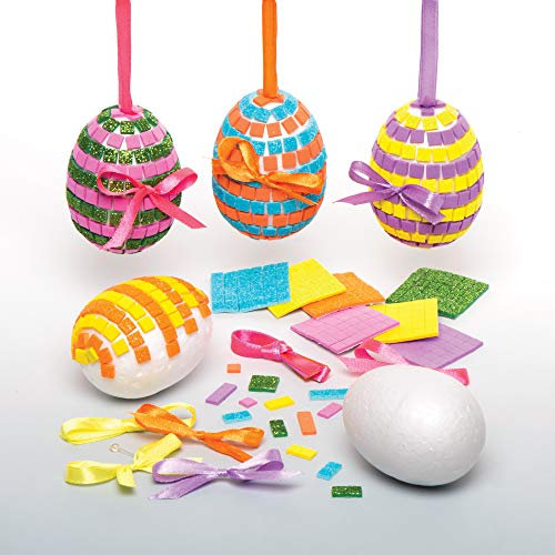 Baker Ross Bastelset Mosaik-Kugeln „Osterei“ (4 Stück) – Bastelidee zu Ostern für Kinder zum Gestalten und Dekorieren