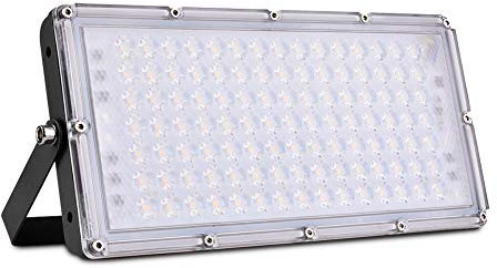 Sararoom LED Strahler Außen 100W 10000LM Fluter Flutlicht Scheinwerfer - 3000K Superhell Flutlichtstrahler Wandleuchte, IP65 Wasserdicht Außenstrahler Sicherheitsleuchte für Garten Garage Sportplatz
