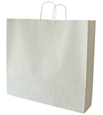 PGV Papiertragetaschen mit Kordel Weiss extra groß 54 + 14 x 50 cm (100 Stück)
