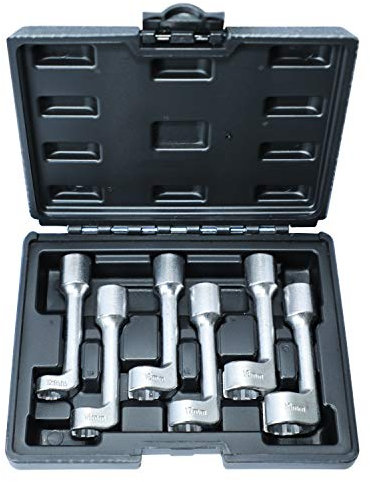 DPTOOL 6 Pièces Douilles D'injection de Ligne D'injecteur de Carburant, 1/2 Dr L-Type Diesel Injector Line Jeu de clés à douille 12mm 14mm 16mm 17mm 18mm 19mm