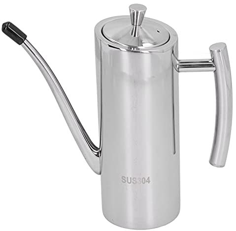 Edelstahl Oil Dispenser Flasche, Olivenöl Pourer Stopper Pot Sojasauce Essig Cruet Drizzler Ölbehälter Küche Speiseöl Behälter Ölkännchen mit Stopfen Ölflasche für Kochen Küche Restaurant BBQ (700ml)