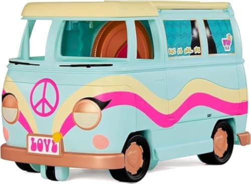 L.O.L. Surprise! 580645EUC 5-in-1 Grill and Groove Camper-Transforming Playset with Multiple, Kitchen, Stage and More-Fully Furnished-Fits LOL Surprise Dolls and Pets-Collectable-for Kids Age 4+