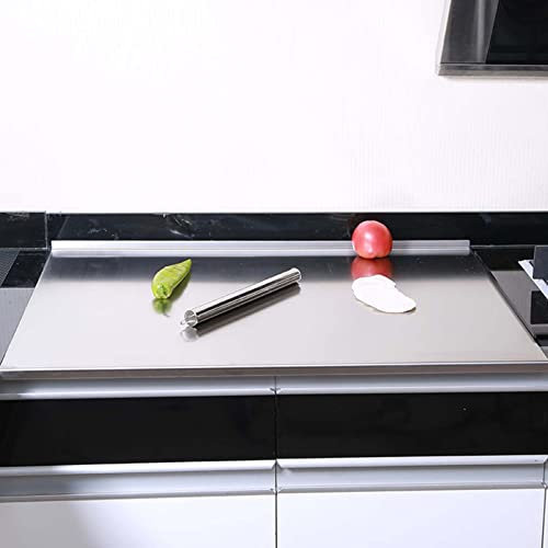 Plan De Travail Pour Cuisine Bar Restaurant Planche de cuisine pour pizza, Planche à découper en acier inoxydable plan de travail anti-moisissure, sans BPA (20 * 23.6in(50 * 60cm),Thick:2mm)