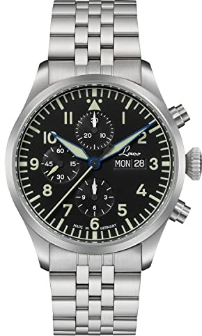 Laco Chronograph Kiel.2 hochwertige Automatikuhr, 43 mm Durchmesser, wasserdicht, Made in Germany