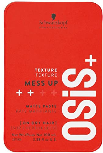 Schwarzkopf Professional OSiS Mess Up Pâte Mate Remodelable Pour Coiffures Courtes Décontractées Texture Sèche Diffusée Mouvement Pliable Facile À Appliquer Fixation Normale 100 ml