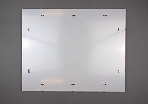 Clipello Rahmenloser Bildhalter Cliprahmen 60x90 cm Bildträger Plakathalter mit 1 mm starker Antireflex Kunstglas Scheibe genau 900 x 600 mm