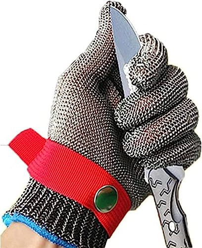 TIST Anti-cut Gloves Cut-resistant Gloves, Chain Mail Gloves, Chef/Butcher/Porter/Carpenter Safety Work Gloves, For Left And Right Hands (Size : 1PCS/XL)