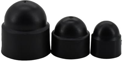Sicherungsmuttern for Bolzenmuttern, 10 Stück, Sechskant-Bolzenmutter, Kuppelschutzkappen, Abdeckungen for freiliegende Hutmuttern aus Kunststoff, M4, M5, M8, M10, M12, M14, M20, M24 (Farbe: Schwarz,