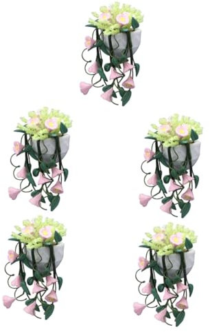 TOYANDONA 5pcs Dollhouse Miniatures Garden Decor Miniature Plants Fake Hanging Plant for Dollhouse