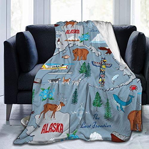 fifbird Weiche Flanell-Fleecedecke, für alle Jahreszeiten, ultra-luxuriöse Überwurfdecke, Mikrofaser-Decke für Sofa und Haustier (Alaska Last Frontier), 203,2 x 152,4 cm