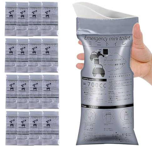 Mecmbj 16 Stück Urinbeutel für Unterwegs, 700ml Tragbare Urinbeutel für Campingausflüge, Toilette für Unterwegs, Reisetoilette, Urinal Erbrochenes Beutel für Auto Stau Unterwegs Männer Frauen Kinder