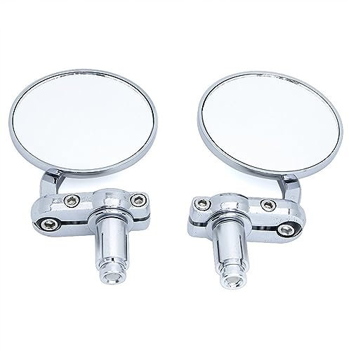 AYOK Rückspiegel Für Chrome Motorrad 3 Runde 7/8 Griff Bar End Rückspiegel Motorrad Seitenspiege