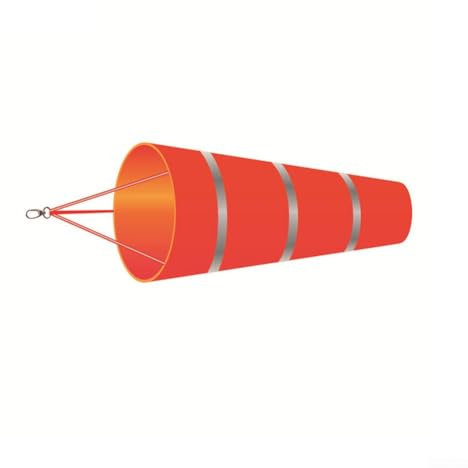Zoegneer Roter reflektierender Windsack, Wetterfahne, Oxford-Stoff, wasserdicht, 250D-Windfahne für die Windrichtungserkennung im Freien (80 cm)