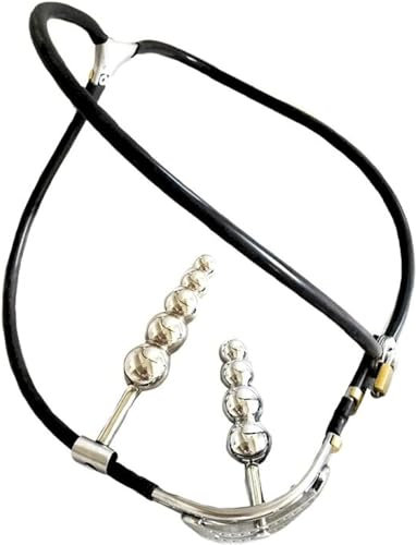 Edelstahl Keuschheitsgürtel Schloss Chastity Belt Keuschheitskäfig Frauen mit Anal und Vaginalplugs SM Sklave Bondage Kit Fetisch Unsichtbare Keuschheit Hosen Sex Spielzeug für Frauen(Taille80~90cm)