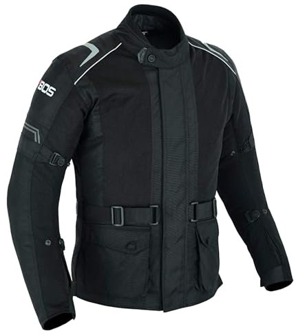 Herren Textil Motorradjacke mit Protektoren Wasserdichte Atmungsaktive und Winddichte Motorrad Jacke Leicht mit Verstärkungen Sommer Jacke (DE/NL/SE/PL, Alphanumerisch, M, Regular, Regular, Black)