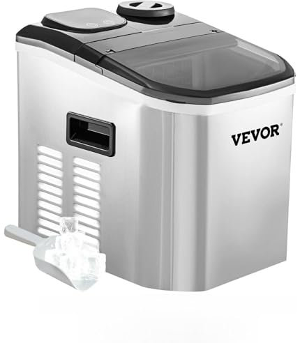 Máquina de hielo eléctrica de 18 KG por 24 horas, llenado de agua Manual automático, máquina portátil for hacer hielo en cubos for Bar en casa Adecuado para campos industriales y comerciales