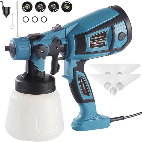 ANTREATU Paint Sprayer for Fences and Sheds, 1400ml Fence Paint Sprayer with 4 Nozzles & 3 Patterns, 650W Paint Spray Gun for Walls and Ceilings